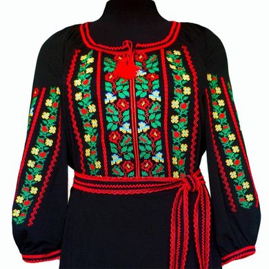 Сукня вишита з довгими рукавами - трикотаж Комсомольськ
