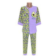 Пижама женская с накатом авокадо интерлок - фабрика трикотажа