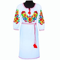 Платье вышитое с длинными рукавами - трикотаж Комсомольськ