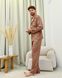 Пижама мужская на пуговицах шелк 44 коричневый (5065)