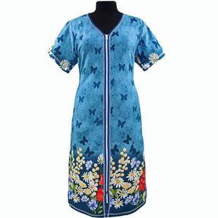 Халат купон маки 48-50 бирюзовый (603) 603 фото - фабрика трикотажа