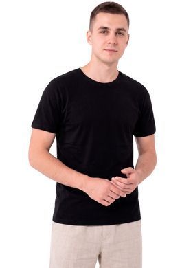 Футболка чоловіча стрейч-кулір 50 чорний (01536) 01536 фото - трикотаж Комсомольськ