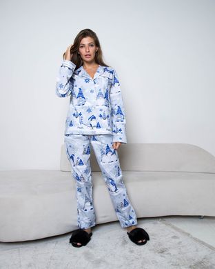 Пижама на запах новый год с хлопка - фабрика трикотажа