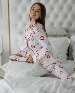 Піжама на запах з бавовни 42 біла (5008) 5008 фото - трикотаж Комсомольськ